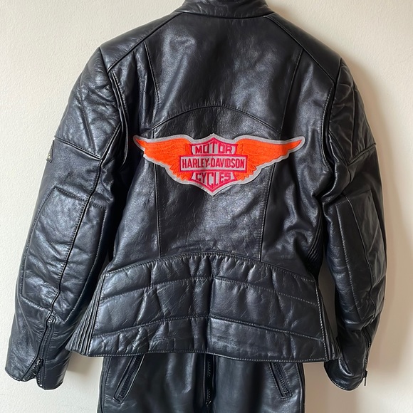 Vintage Harley Davidson Leather motorcycle Suit - size xs (9) - Picture 2 of 12
